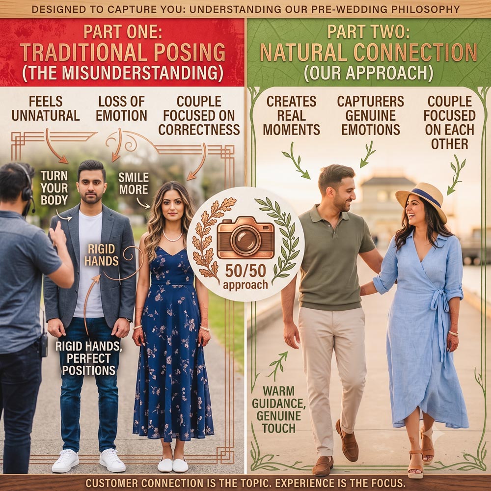 Natural vs Traditional Posing Why Candid Moments Create the Best Pre-Wedding Photos in Melbourne